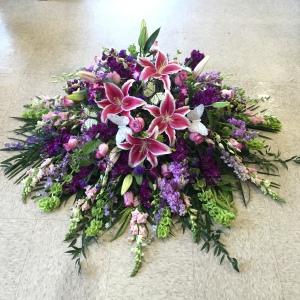 Purple Passion Casket Spray – Brea Florist, Brea CA