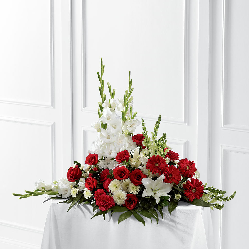 Crimson & White Arrangement – Brea Florist, Brea CA