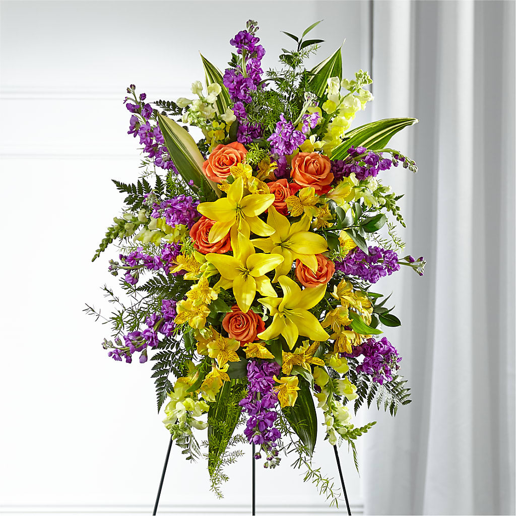 Thoughtful Prayers Standing Spray – Brea Florist, Brea CA