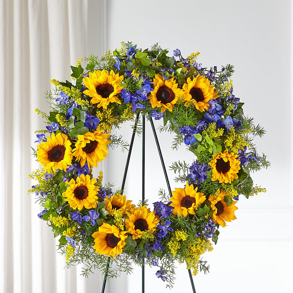 Bright Rays Wreath – Brea Florist, Brea CA