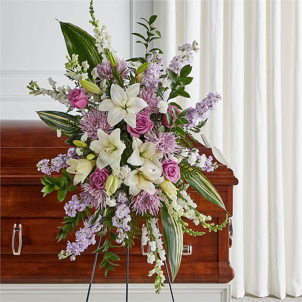 Grateful Hearts Standing Spray – Brea Florist, Brea CA