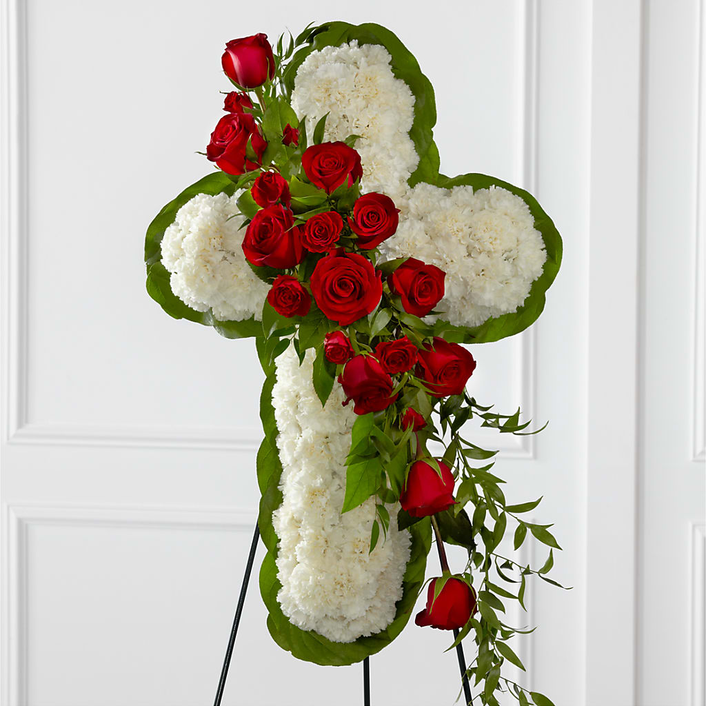 Floral Cross Easel –  Brea Florist, Brea CA