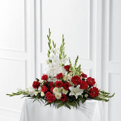 Crimson & White Arrangement –  Brea Florist, Brea CA
