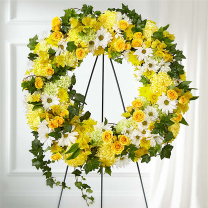 Golden Remembrance Wreath –  Brea Florist, Brea CA