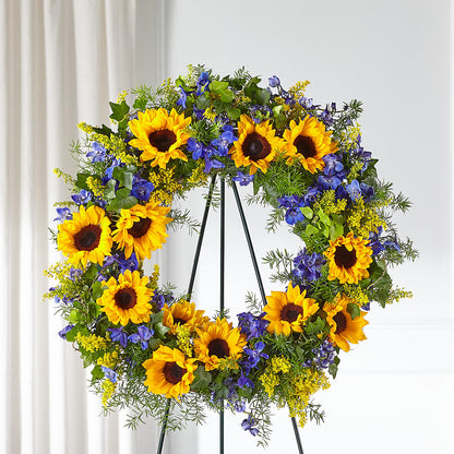 Bright Rays Wreath –  Brea Florist, Brea CA