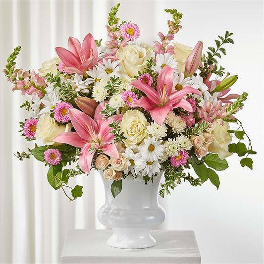 Empathetic Blooms Urn Arrangement –  Brea Florist, Brea CA