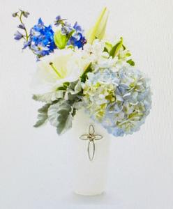 Blue Serenity Cross Bouquet