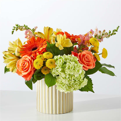 Autumn Sunshine Bouquet with Ivory Vase –  Brea Florist, Brea CA