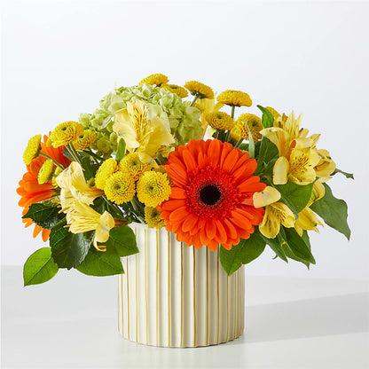 Autumn Sunshine Bouquet with Ivory Vase –  Brea Florist, Brea CA