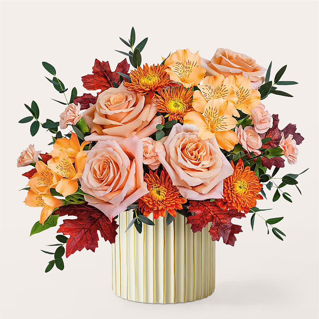 Spiced Latte Bouquet with Ivory Vase –  Brea Florist, Brea CA