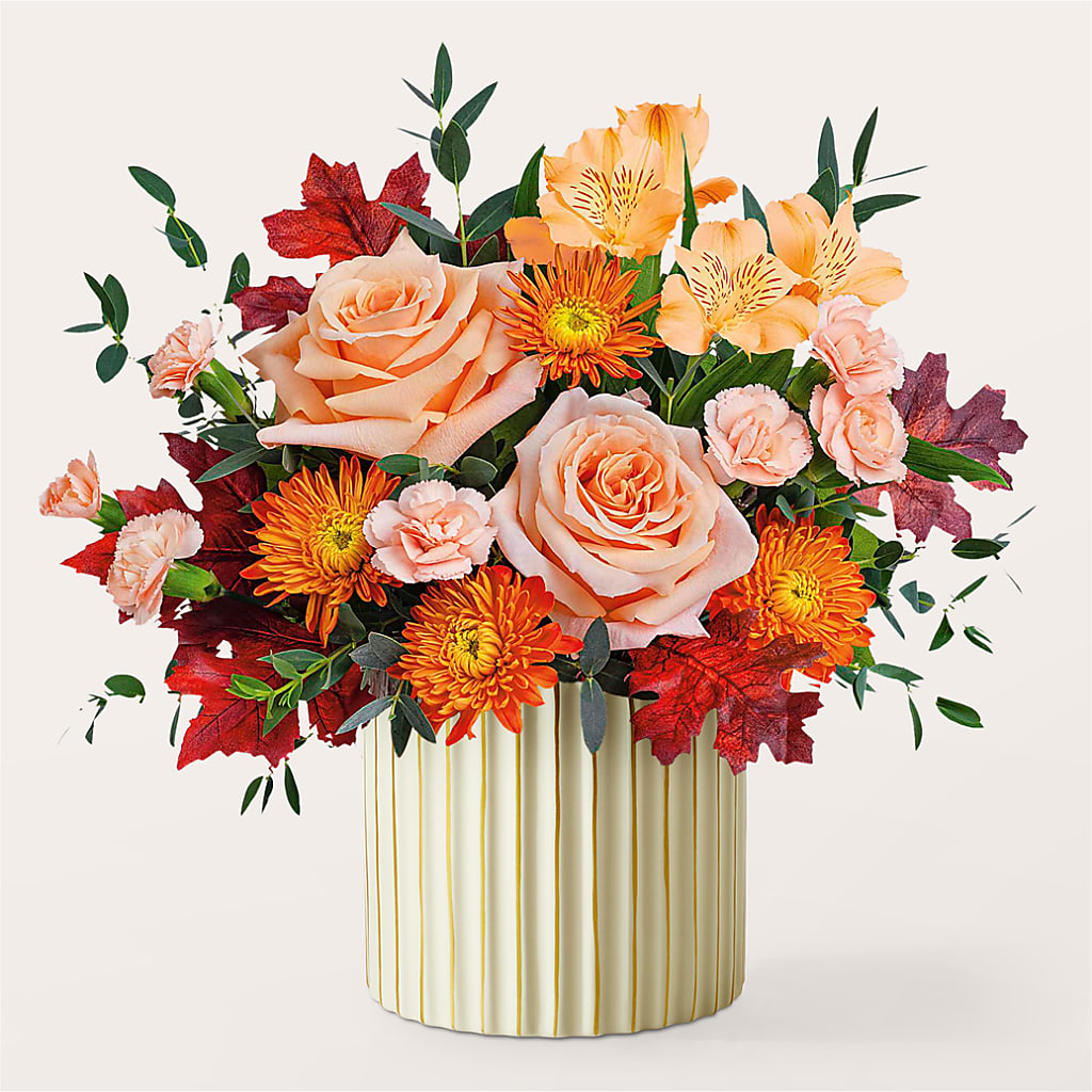 Spiced Latte Bouquet with Ivory Vase –  Brea Florist, Brea CA