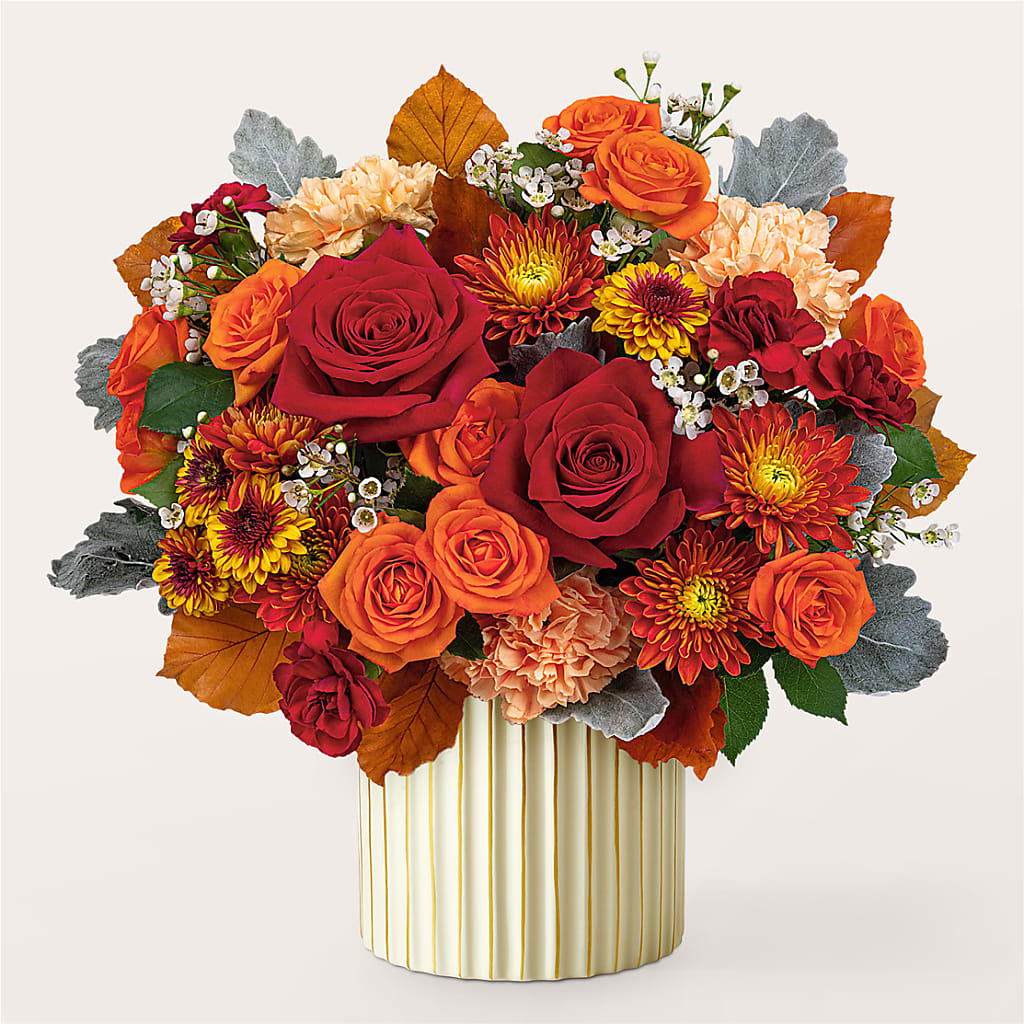 Merlot Bouquet with Ivory Vase –  Brea Florist, Brea CA