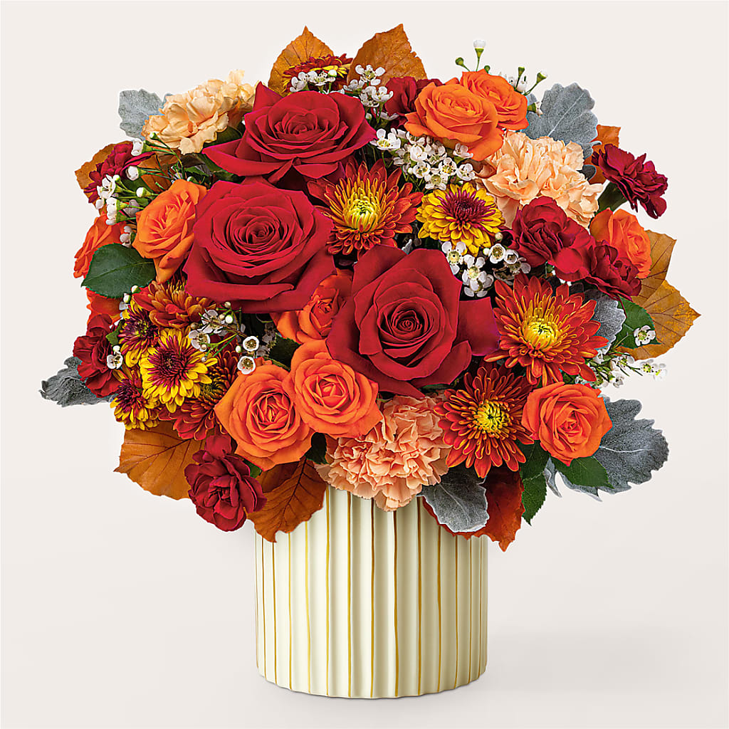Merlot Bouquet with Ivory Vase –  Brea Florist, Brea CA