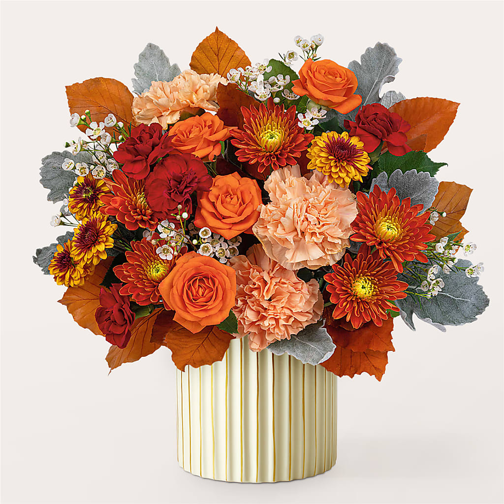 Merlot Bouquet with Ivory Vase –  Brea Florist, Brea CA