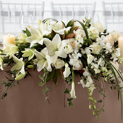 White Linen Arrangement –  Brea Florist, Brea CA