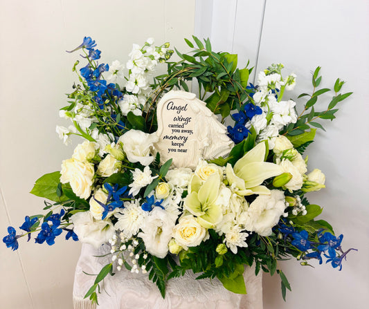Wings Of An Angel Blues And WhItes –  Brea Florist, Brea CA
