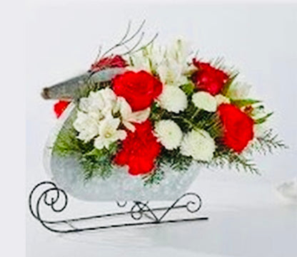 Red And White Reindeer Sleigh