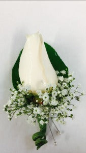 Classic White Rose Boutonniere